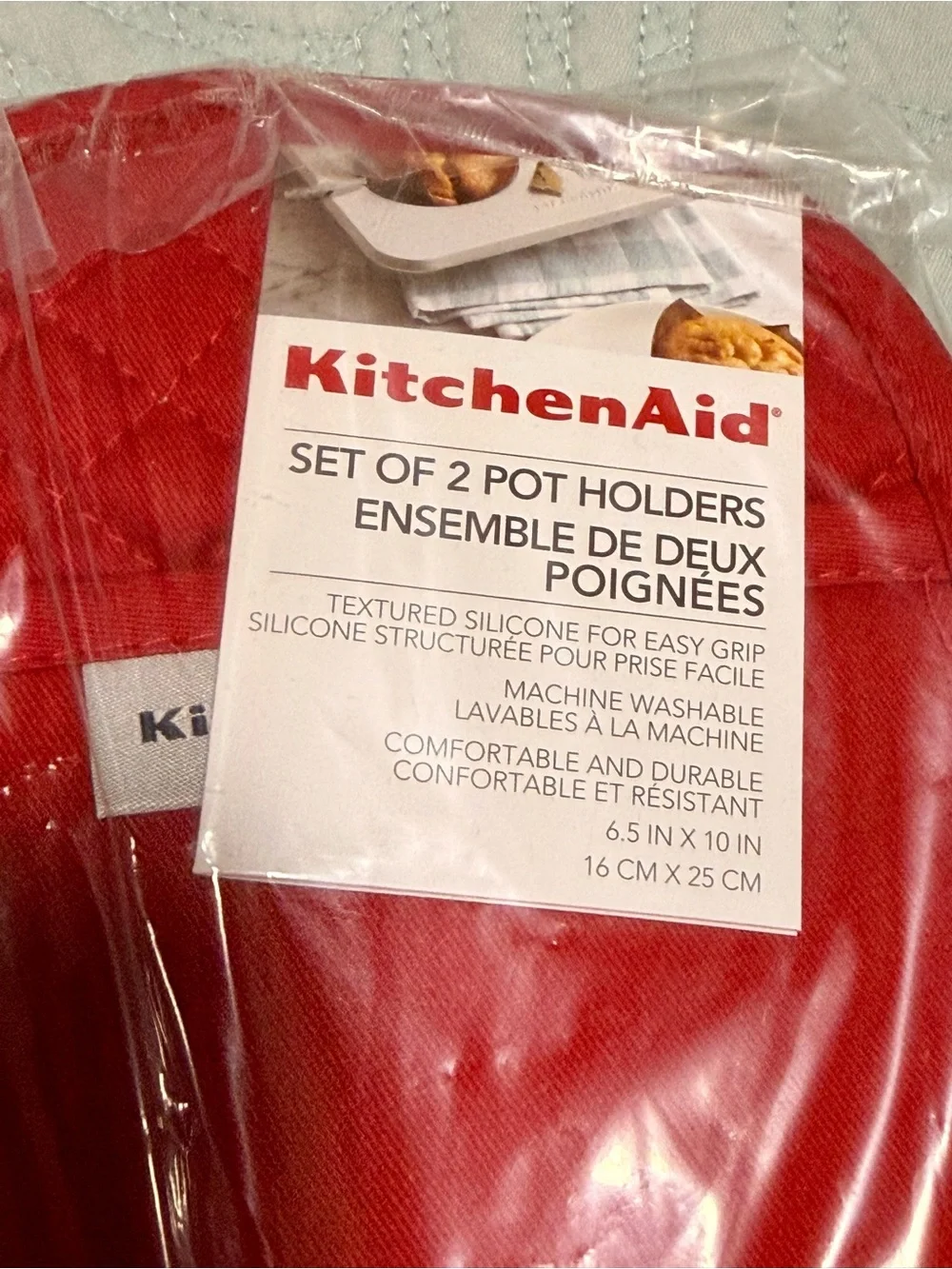 KitchenAid Red Quilted Pot Holders Set of 2